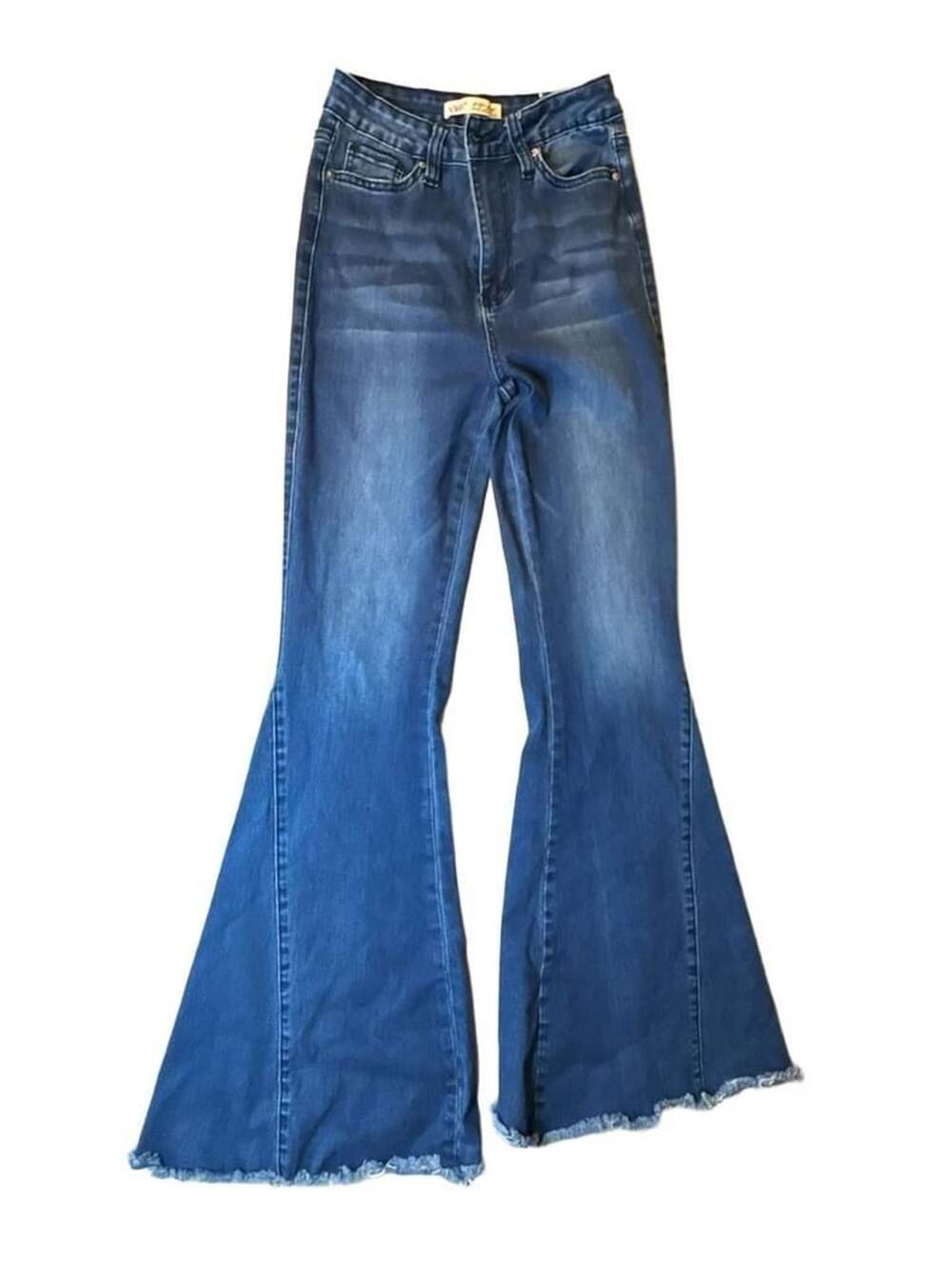 YMI Denim Collection High Fit Flare Leg Jeans with Raw Hem